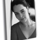 Emilia Clarke Amazing BW Portrait Eyes Beautiful  20x16 inch FRAMED CANVAS WALL PRINT