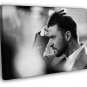 Justin Timberlake Beard Awesome BW Portrait Handsome  20x16 inch FRAMED CANVAS WALL PRINT