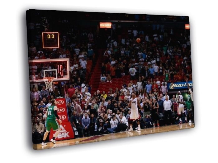 Jeff Green Game-Winner Buzzer Beater Miami  20x16 inch FRAMED CANVAS WALL PRINT