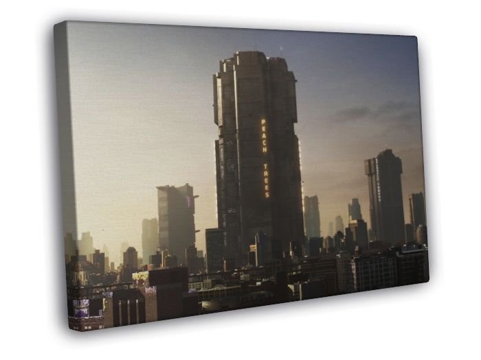 Mega-City One Peach Trees Judge Dredd 2012  20x16 inch FRAMED CANVAS WALL PRINT