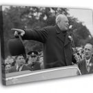 Winston Churchill Speech 1945 WWII War WW2 Old Retro WALL  20x16 inch FRAMED CANVAS PRINT