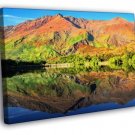 Mountain Lake Reflection Hill Beautiful Nature  20x16 inch FRAMED CANVAS WALL PRINT