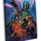 Boba Fett Mandalorian Warrior Bounty Hunter Star Wars WALL  20x16 inch FRAMED CANVAS PRINT
