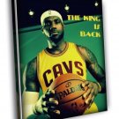 Lebron James The King Back Cleveland Cavaliers Sport  20x16 inch FRAMED CANVAS WALL PRINT