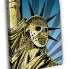 Democracy Goaltender Hockey Jason Voorhees Art WALL  20x16 inch FRAMED CANVAS PRINT
