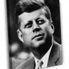 JFK John Fitzgerald Kennedy Portrait BW WALL  20x16 inch FRAMED CANVAS PRINT