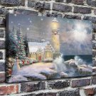 Holiday Lights Christmas Paintings Decor  20x16 inch FRAMED CANVAS PRINT