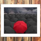 Red umbrella Paintings Decor  20x16 inch FRAMED CANVAS PRINT