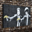 Pulp Fiction Banksy Decor  20x16 inch FRAMED CANVAS PRINT