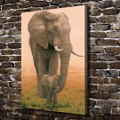 Elephant Mother Love Decor  20x16 inch FRAMED CANVAS PRINT