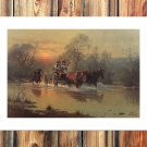 Cowboy Courtin Decor  20x16 inch FRAMED CANVAS PRINT