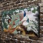 Animal Peacock Oil Decor  20x16 inch FRAMED CANVAS PRINT