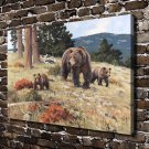 Yellowstone Excursion Bear Animal Decor  20x16 inch FRAMED CANVAS PRINT