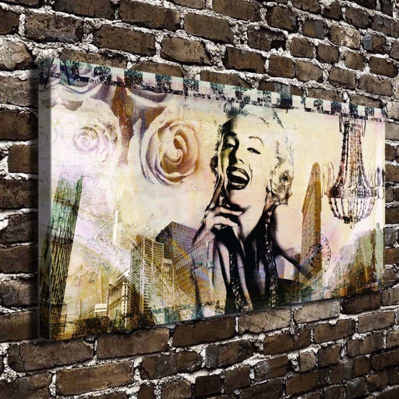 Retro Marilyn Monroe Decor  20x16 inch FRAMED CANVAS PRINT