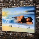 The woman in the sea Decor  20x16 inch FRAMED CANVAS PRINT