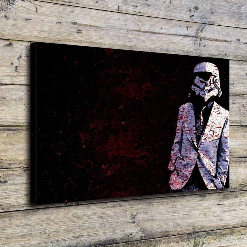 Storm Trooper Decor  20x16 inch FRAMED CANVAS PRINT