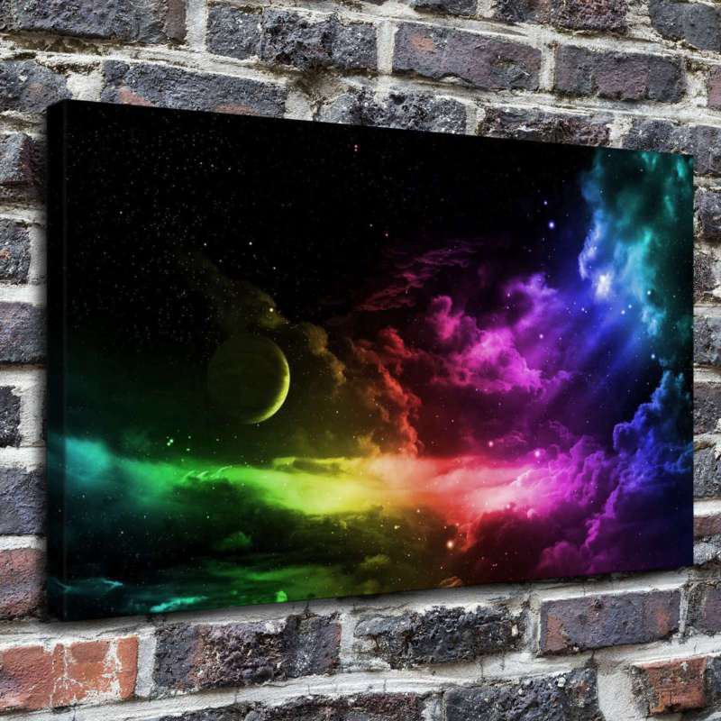 Discus the moon Paintings Decor  20x16 inch FRAMED CANVAS PRINT