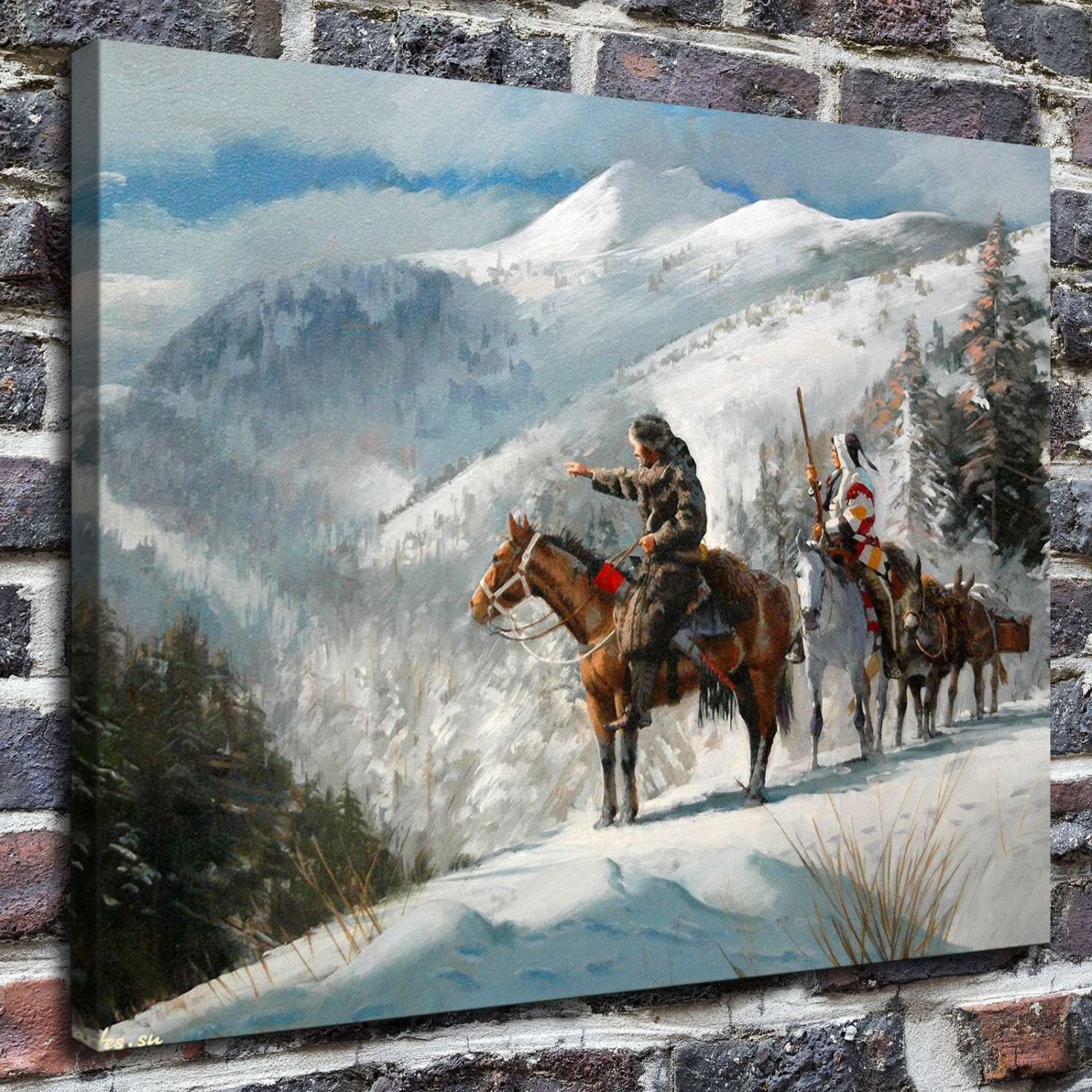 Jim Carson western Decor  20x16 inch FRAMED CANVAS PRINT