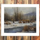 Native American indians Paintings Decor  20x16 inch FRAMED CANVAS PRINT