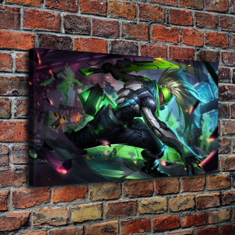 Project Ekko LOL Decor  20x16 inch FRAMED CANVAS PRINT