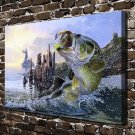 Escape from the big fish Decor  20x16 inch FRAMED CANVAS PRINT