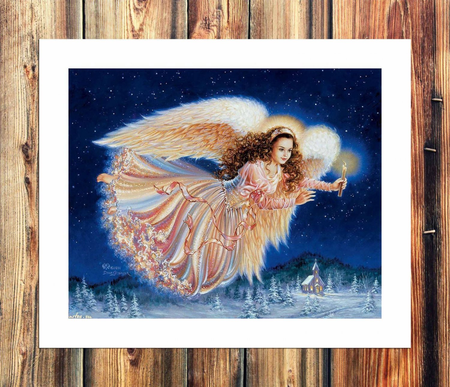 Angels are flying Decor  20x16 inch FRAMED CANVAS PRINT