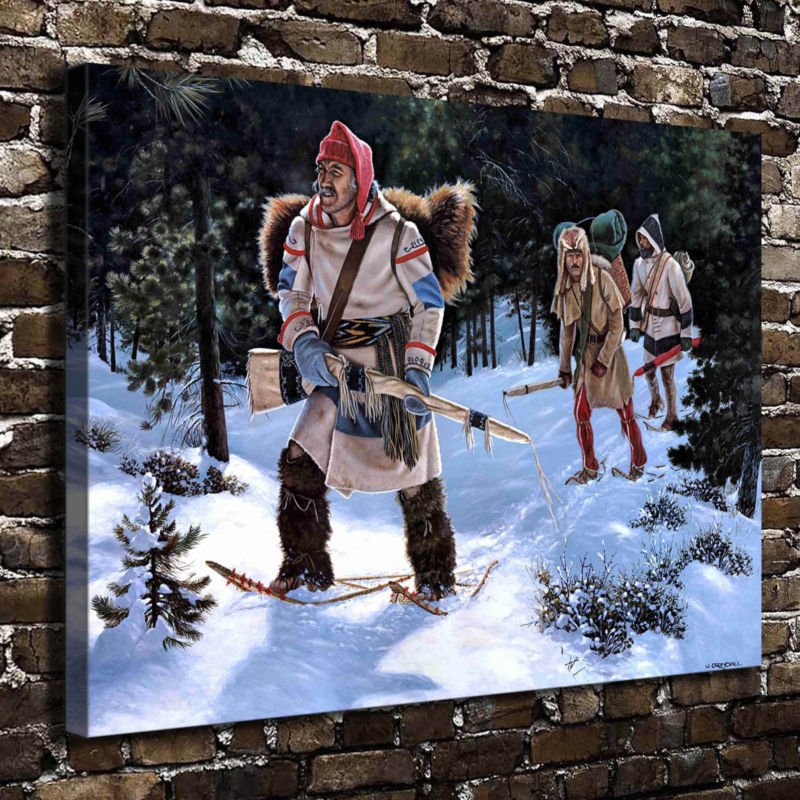 Climb The Mountain Man Decor  20x16 inch FRAMED CANVAS PRINT