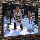 Climb The Mountain Man Decor  20x16 inch FRAMED CANVAS PRINT