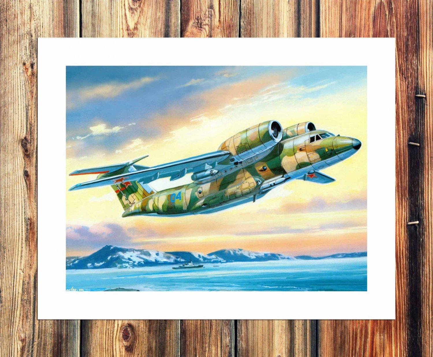 Soviet training fighter Decor  20x16 inch FRAMED CANVAS PRINT