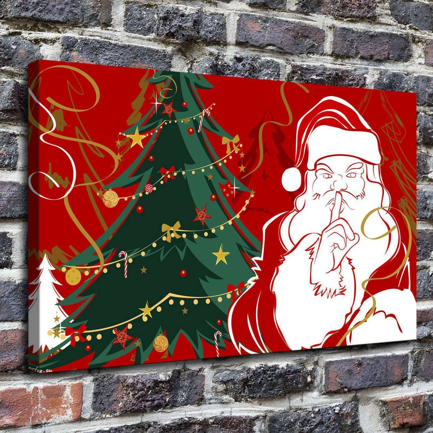 New Year Decor  20x16 inch FRAMED CANVAS PRINT