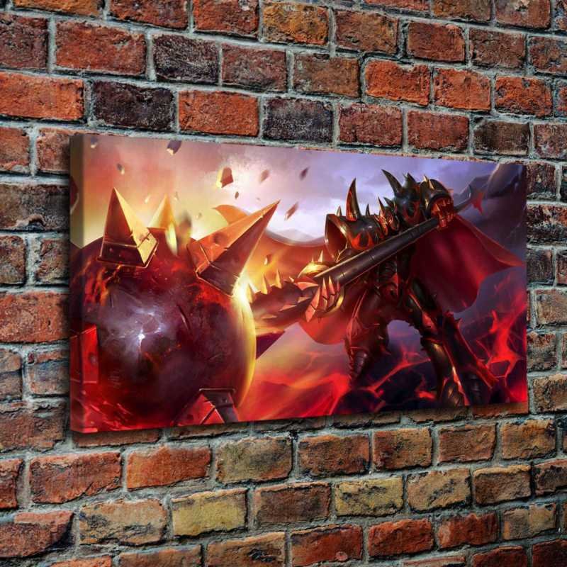 Infernal Mordekaiser Decor FRAMED CANVAS PRINT 20x16 inch inch