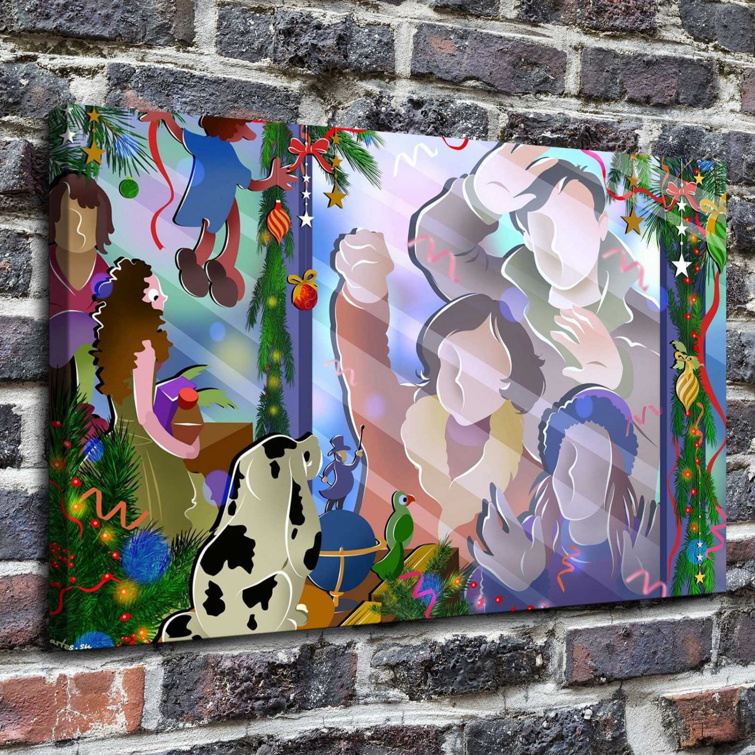 New Year gifts Decor  20x16 inch FRAMED CANVAS PRINT