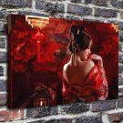 The beautiful women Decor  20x16 inch FRAMED CANVAS PRINT
