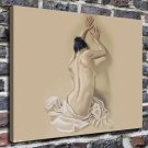 Girl at a Paintings Decor  20x16 inch FRAMED CANVAS PRINT