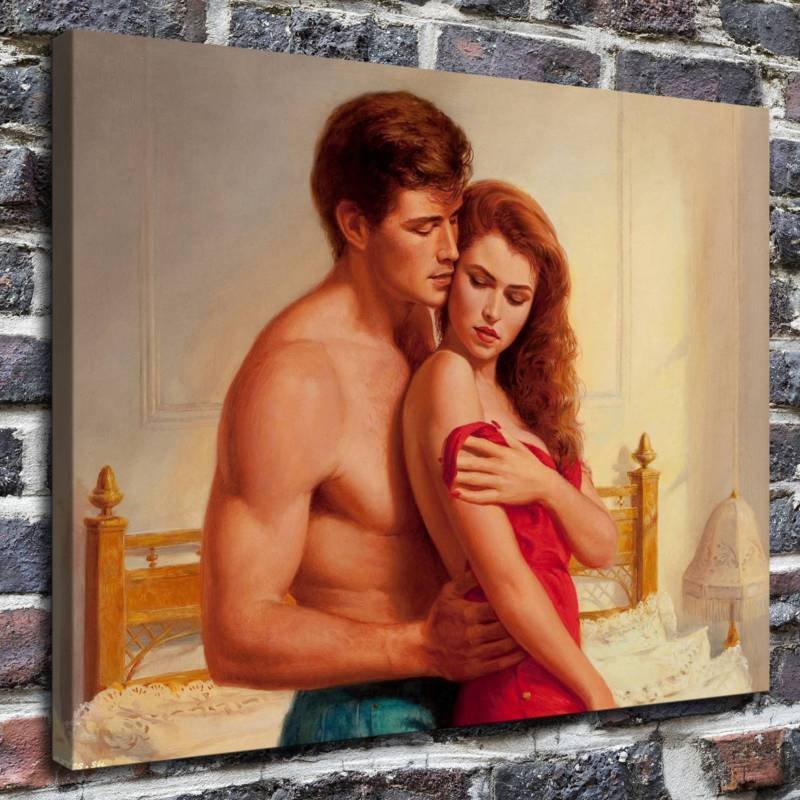 Lover's love Decor  20x16 inch FRAMED CANVAS PRINT