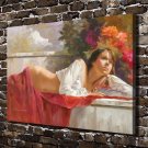 A beautiful girl Paintings Decor  20x16 inch FRAMED CANVAS PRINT