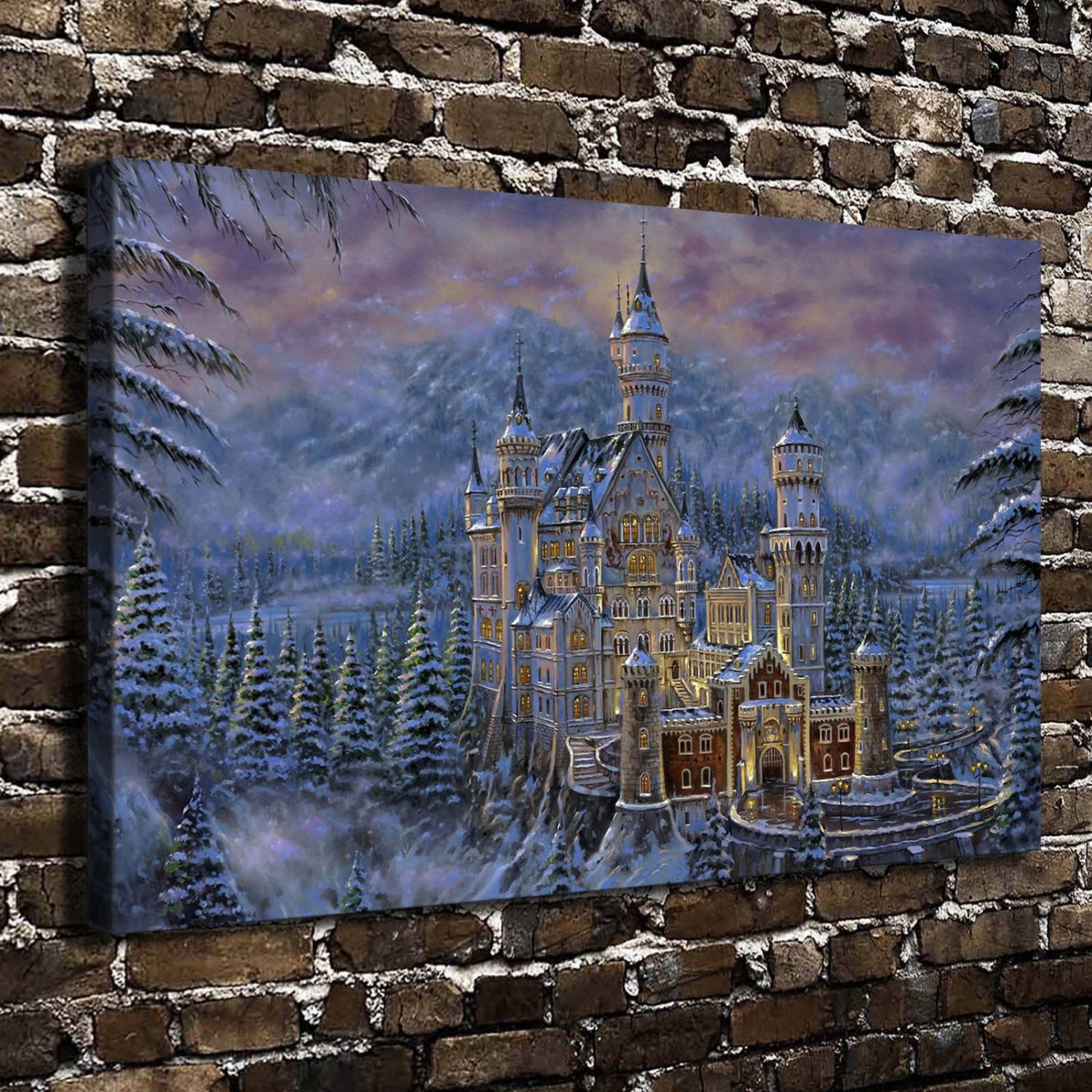 The beautiful castle Decor  20x16 inch FRAMED CANVAS PRINT