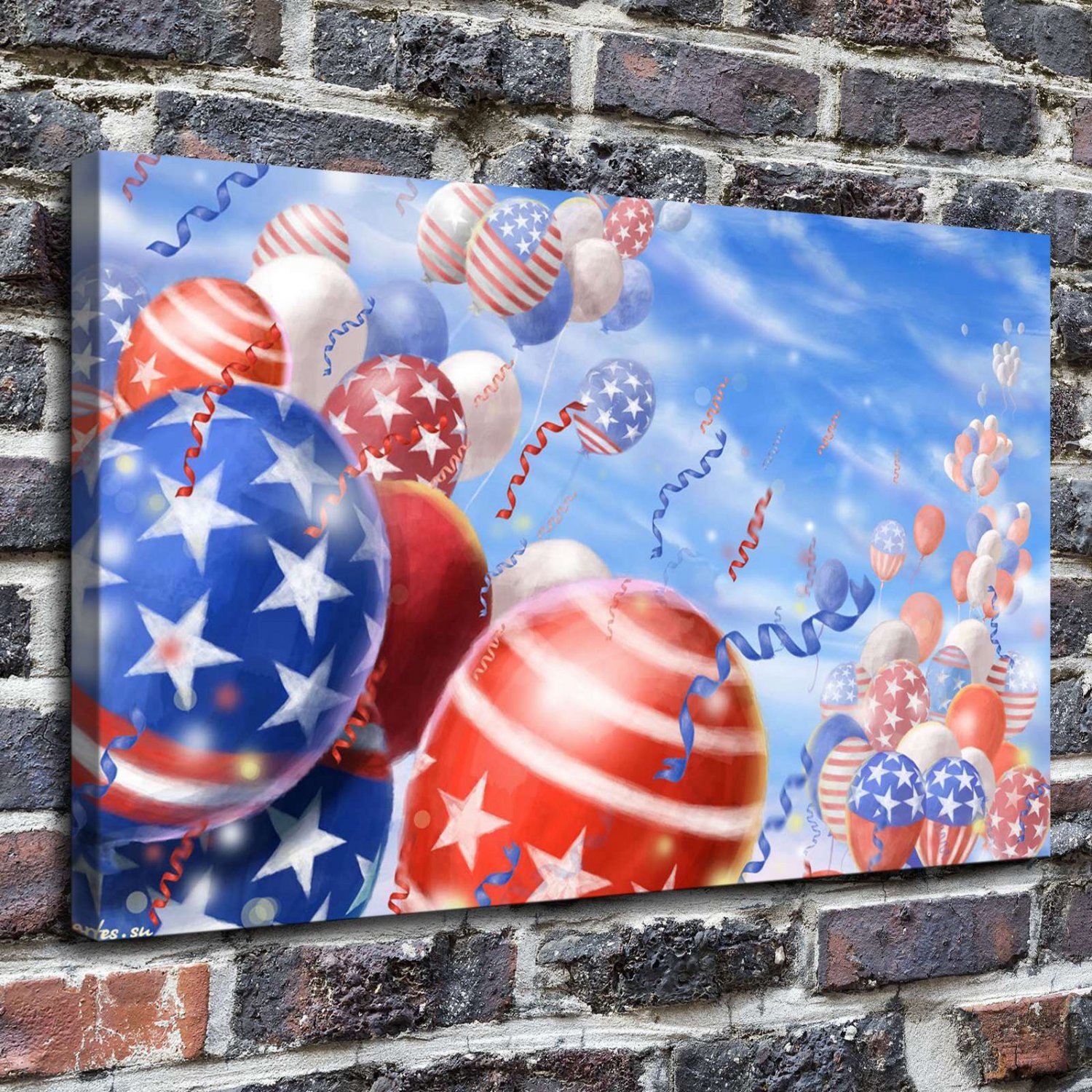 Holidays 4 july Decor  20x16 inch FRAMED CANVAS PRINT