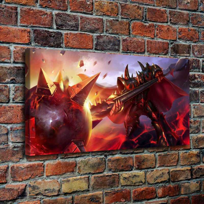 Infernal Mordekaiser Decor FRAMED CANVAS PRINT 20x16 inch inch