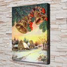 The Christmas bell Decor  20x16 inch FRAMED CANVAS PRINT