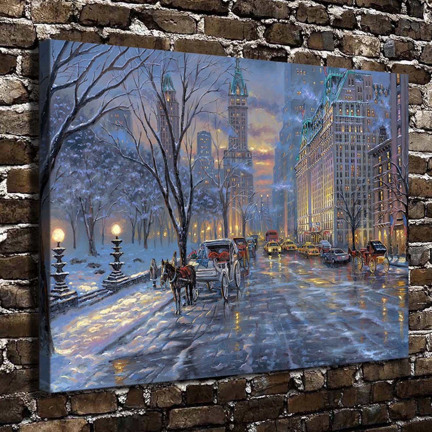A Winters Stroll Decor  20x16 inch FRAMED CANVAS PRINT