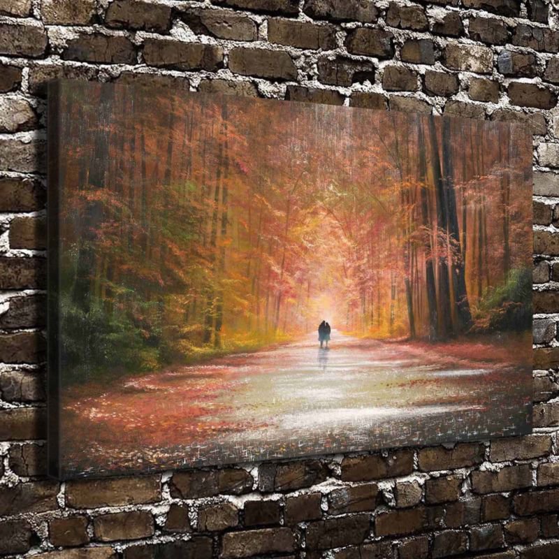 Lonely road Decor  20x16 inch FRAMED CANVAS PRINT