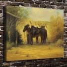 Tired of the horse Decor  20x16 inch FRAMED CANVAS PRINT