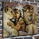 Lndian woman Decor  20x16 inch FRAMED CANVAS PRINT