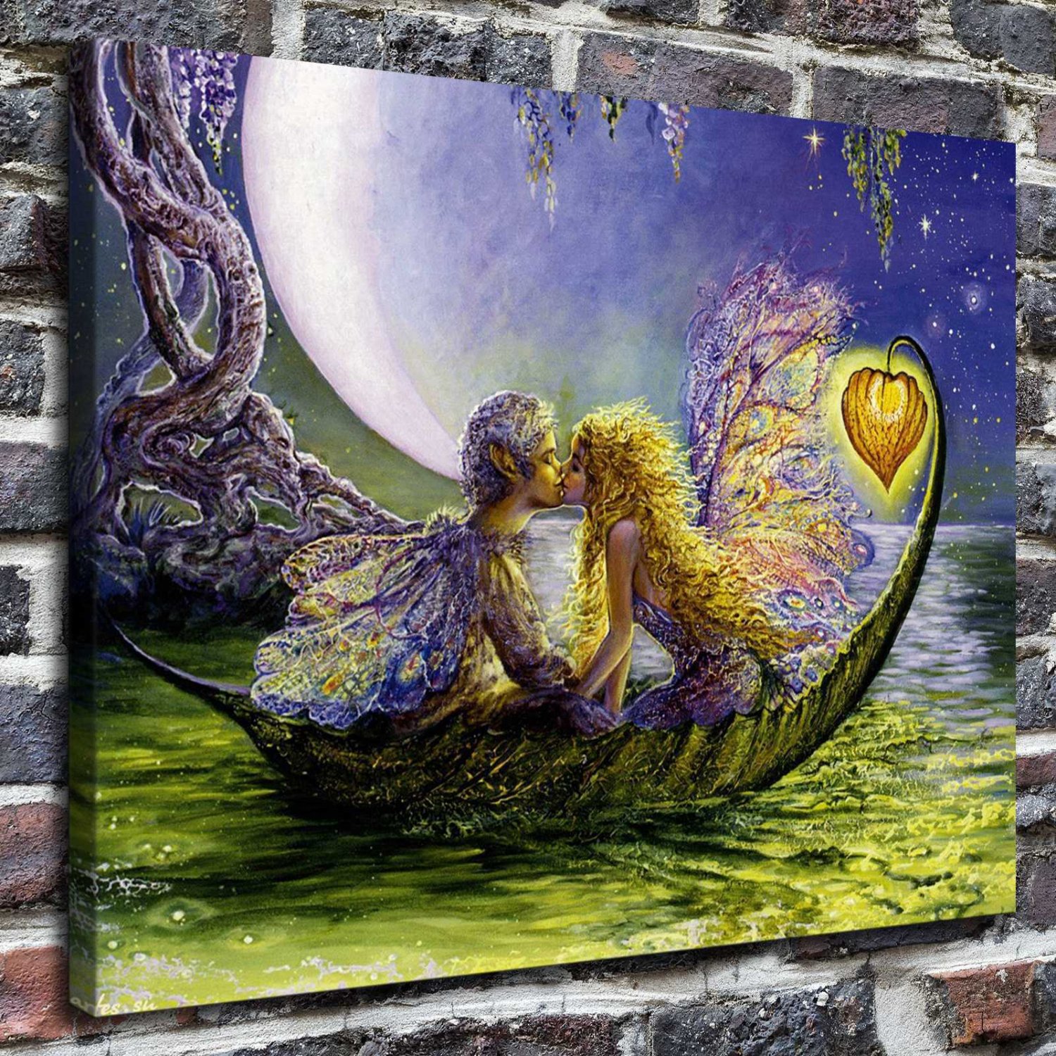 Romantic date Decor  20x16 inch FRAMED CANVAS PRINT