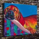 Fashion Dog Animal Decor  20x16 inch FRAMED CANVAS PRINT