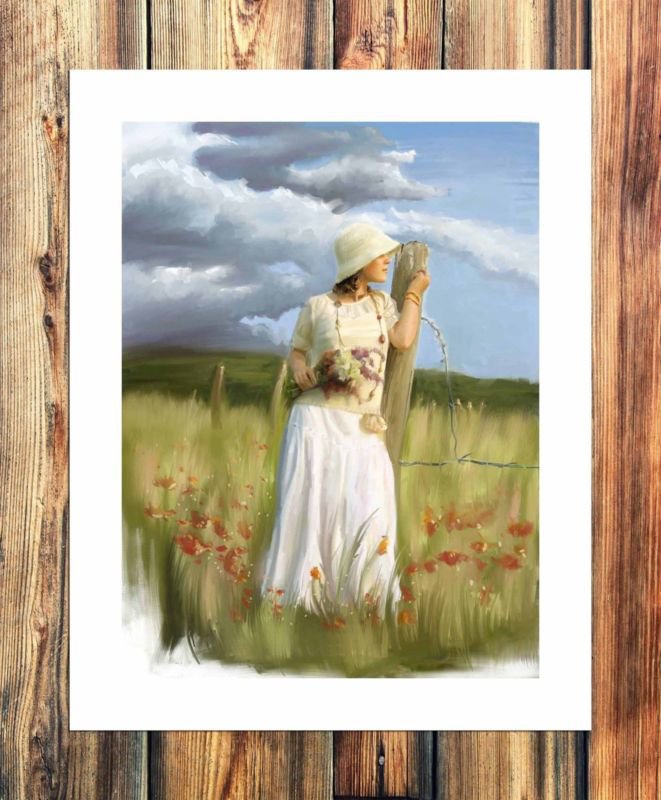 Beautiful hat Decor  20x16 inch FRAMED CANVAS PRINT
