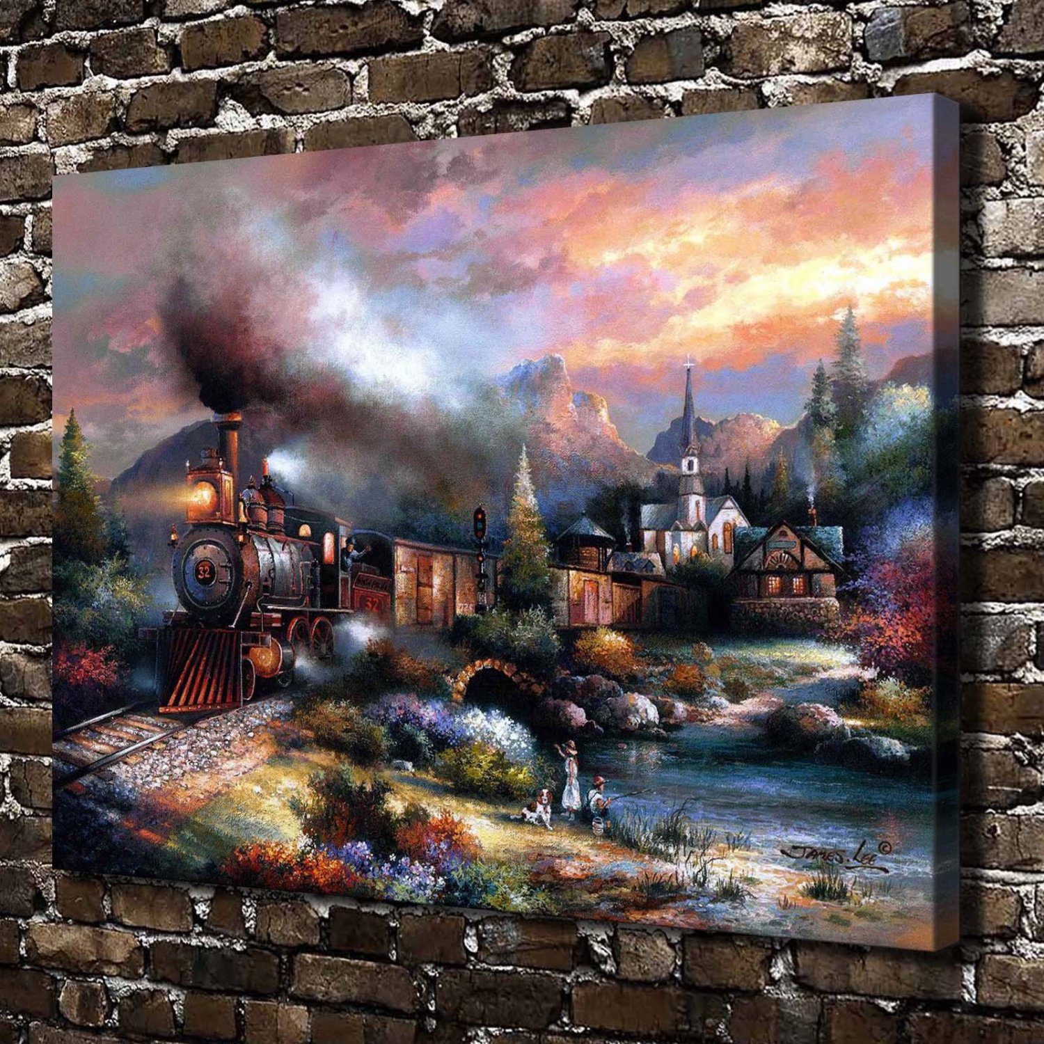 Engine Decor  20x16 inch FRAMED CANVAS PRINT
