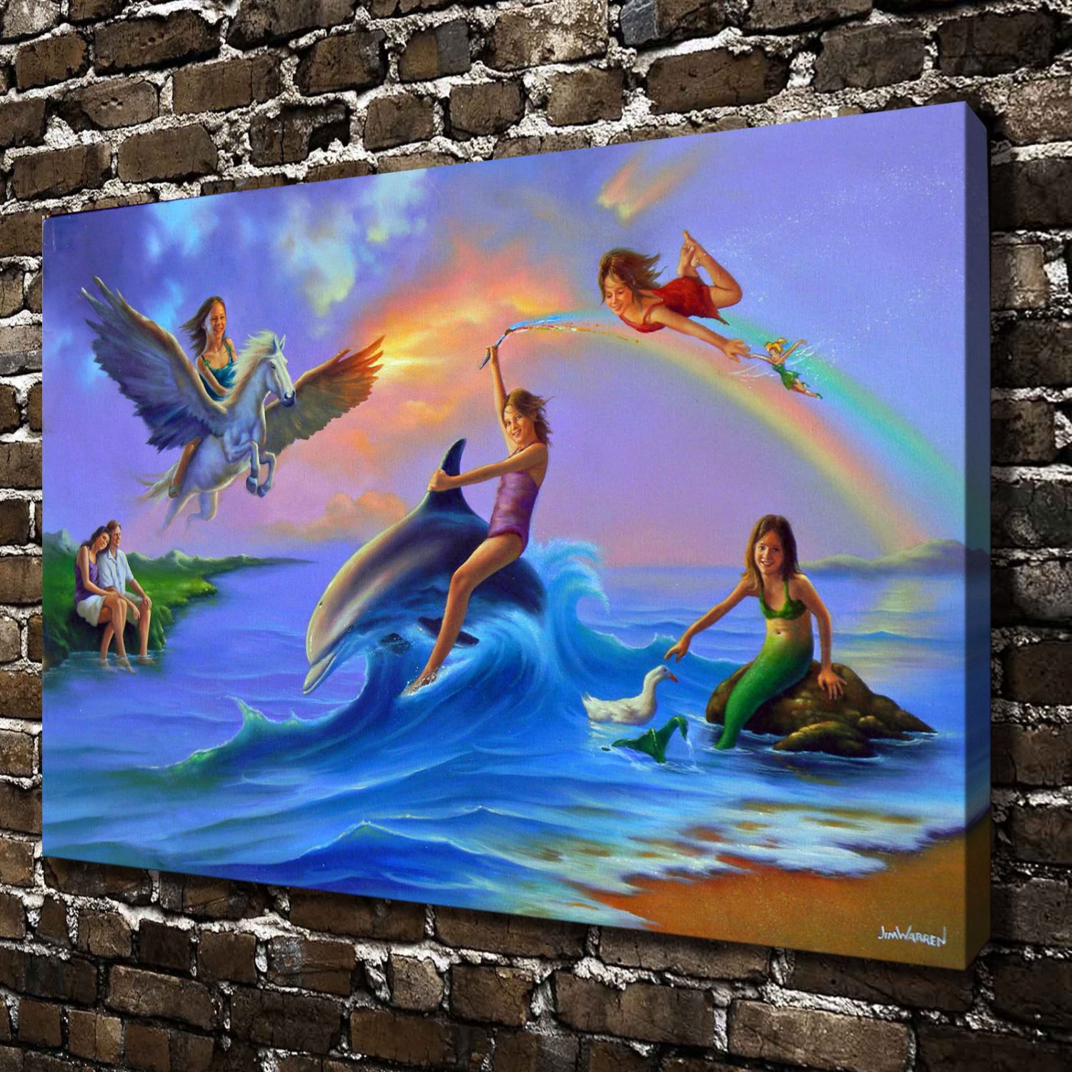 A beautiful rainbow Decor  20x16 inch FRAMED CANVAS PRINT
