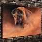 Bull Causing a Stir Decor  20x16 inch FRAMED CANVAS PRINT